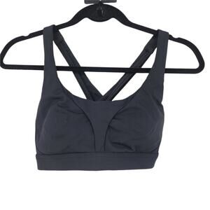 Lululemon Black Criss Cross Back Stash It All Bra Sports Bra Size 6 C/D